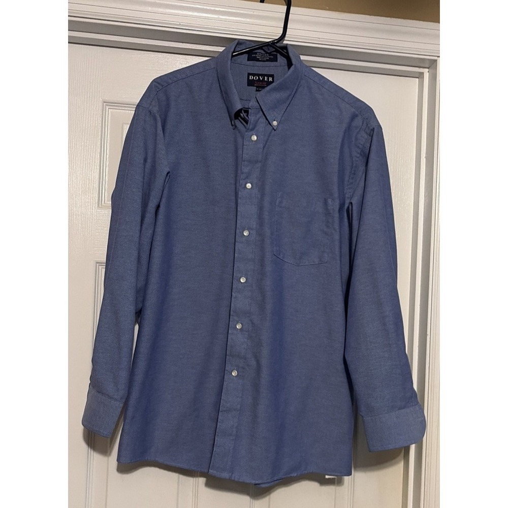 Blue Dress Shirt ~ Oxford Dover Button Up Shirt Men's Size 17-32/33, Business